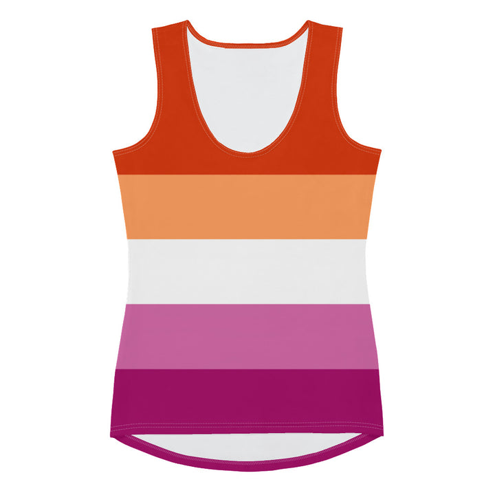 Lesbian Five Stripe Pride Flag Fitted Vest Vests and Tank Tops The Rainbow Stores