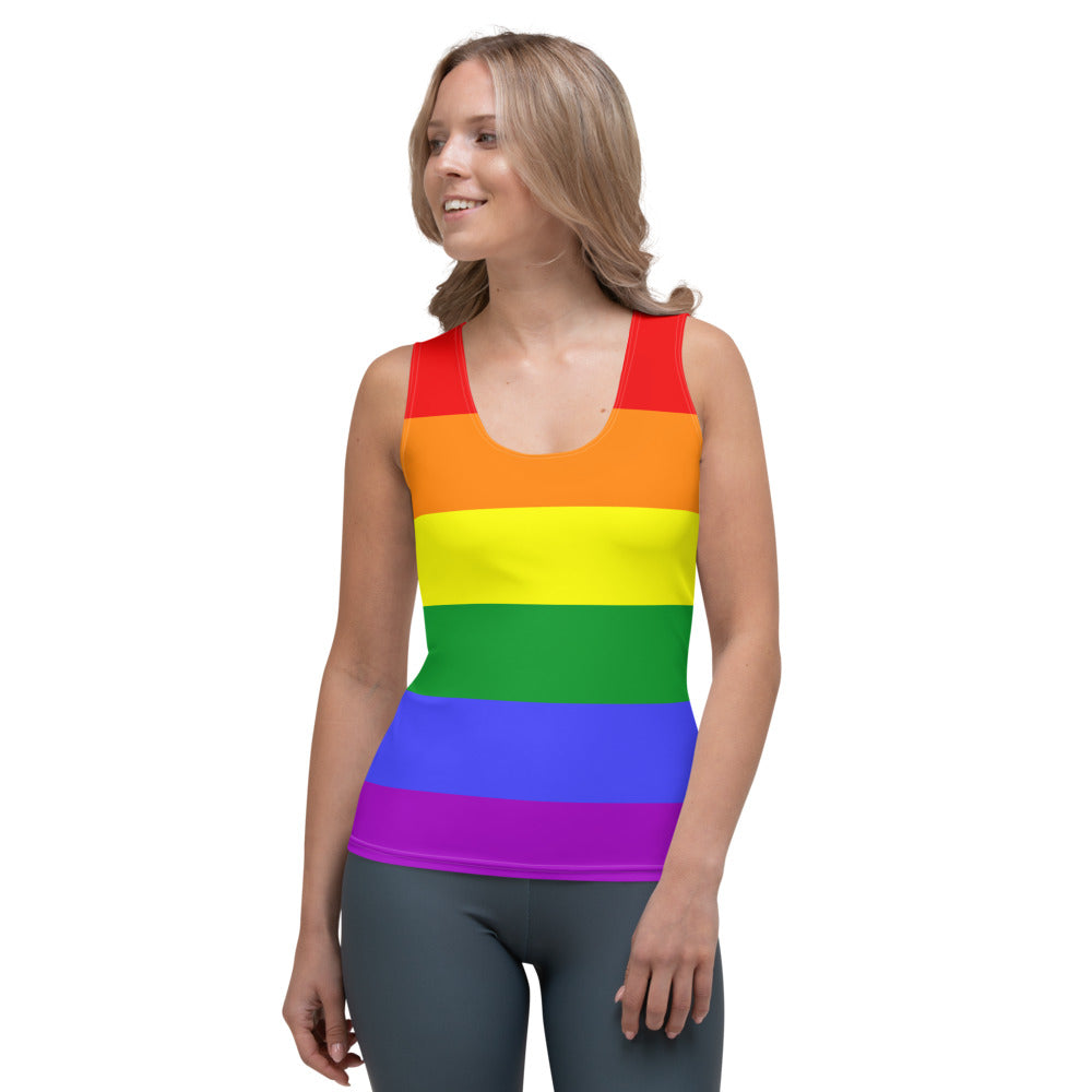 Classic Rainbow Pride Flag Fitted Vest Vests and Tank Tops The Rainbow Stores