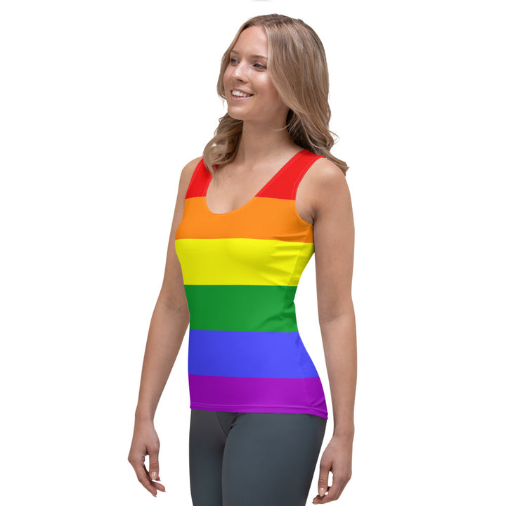 Classic Rainbow Pride Flag Fitted Vest Vests and Tank Tops The Rainbow Stores