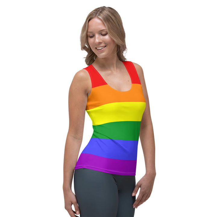Classic Rainbow Pride Flag Fitted Vest Vests and Tank Tops The Rainbow Stores