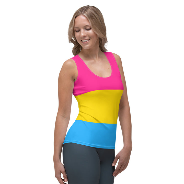 Pansexual Pride Flag Fitted Vest Vests and Tank Tops The Rainbow Stores