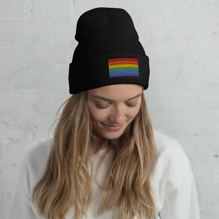 Rainbow Pride Flag Cuffed Beanie Hats The Rainbow Stores