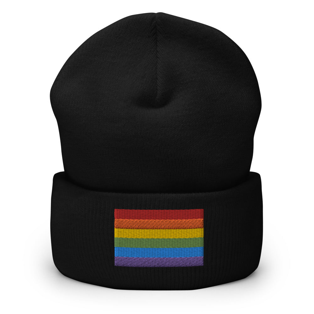 Rainbow Pride Flag Cuffed Beanie Hats The Rainbow Stores