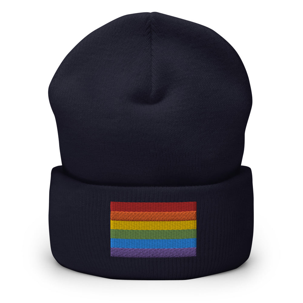 Rainbow Pride Flag Cuffed Beanie Hats The Rainbow Stores