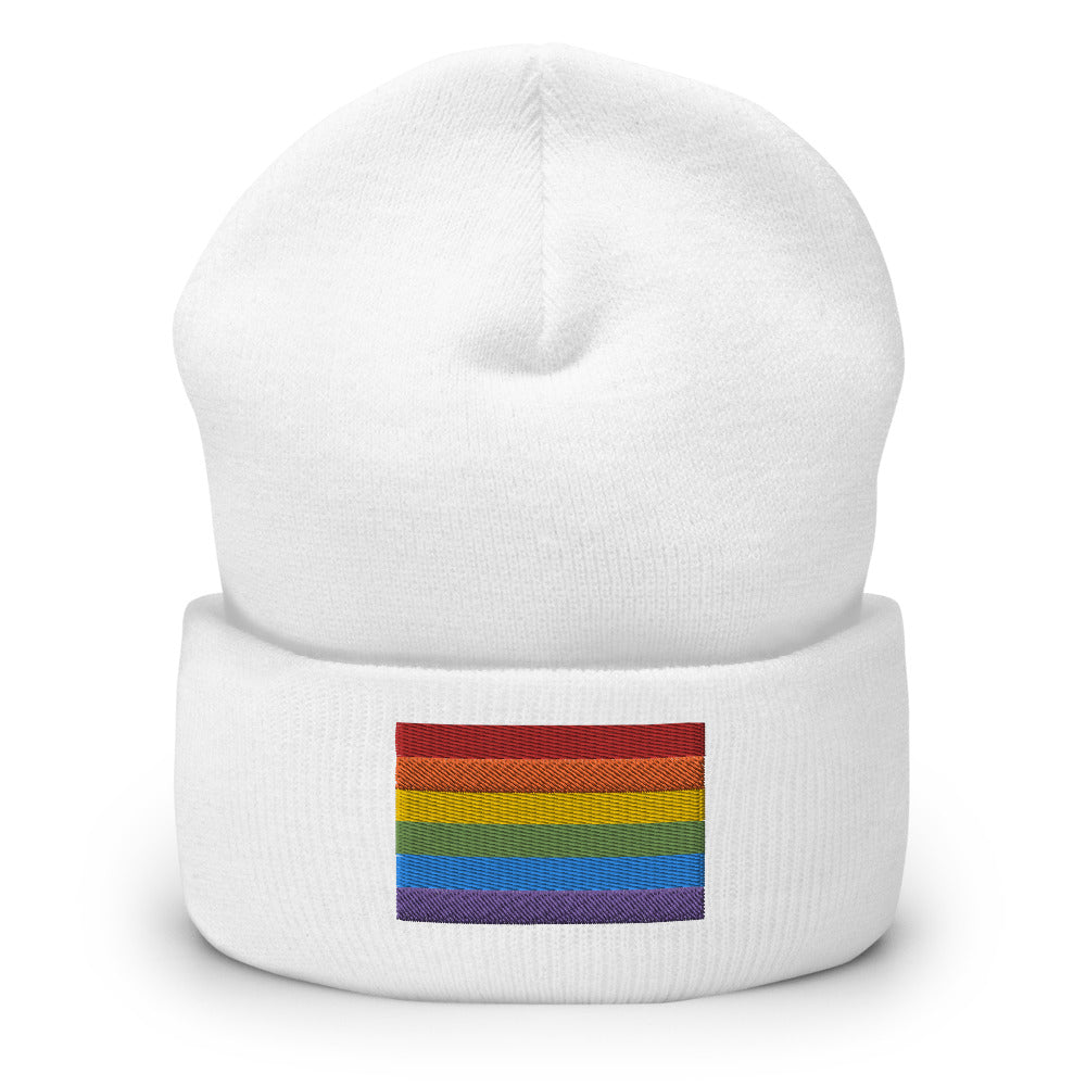 Rainbow Pride Flag Cuffed Beanie Hats The Rainbow Stores