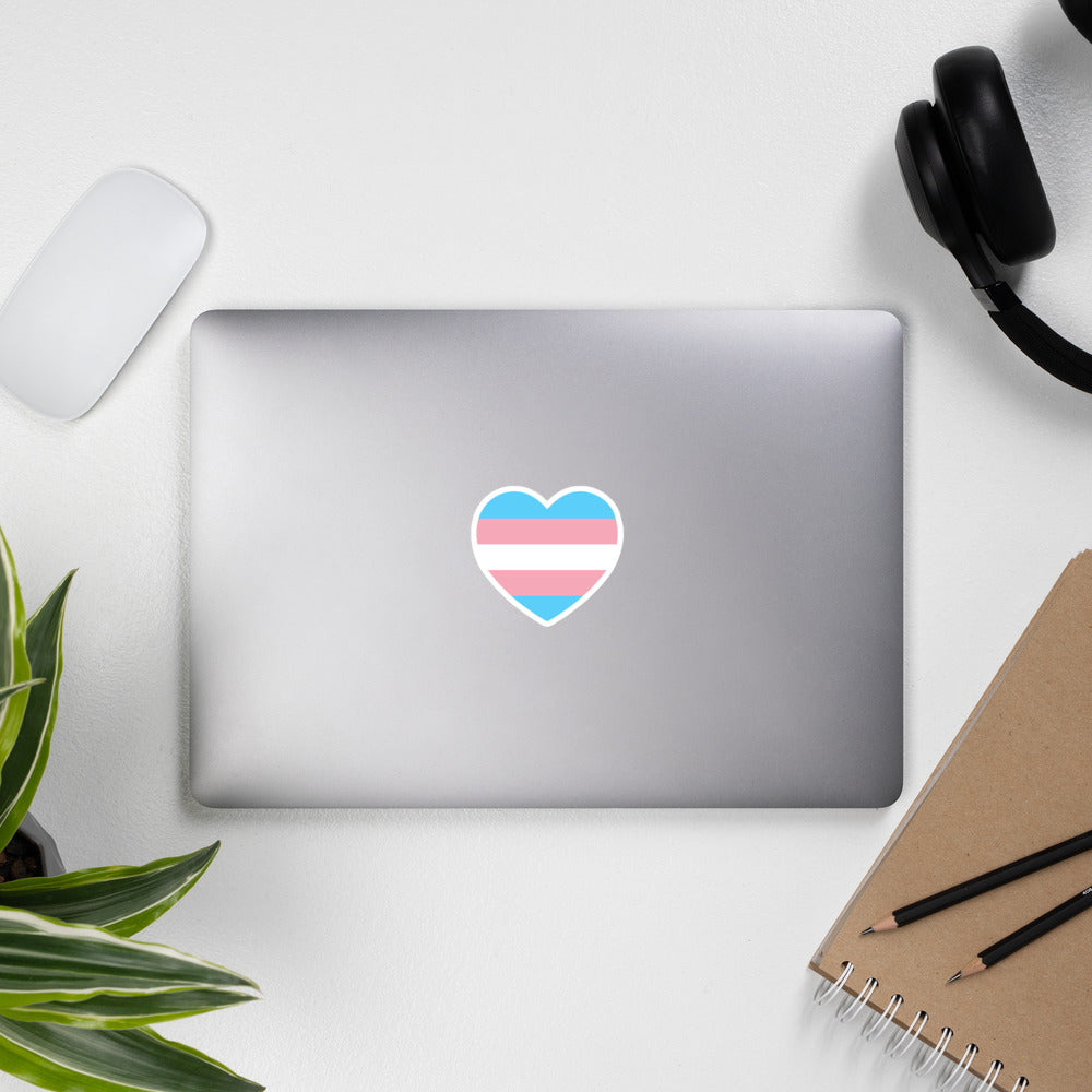 Trans Flag Heart Sticker Stickers The Rainbow Stores