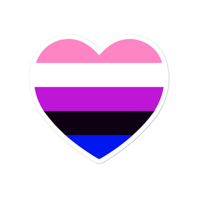 Gender Fluid Flag Heart Sticker Stickers The Rainbow Stores