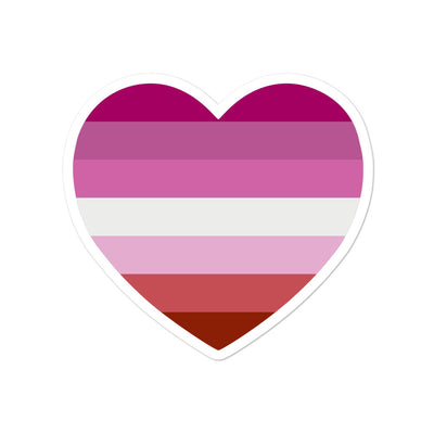 Pink Lesbian Flag Heart Sticker Stickers The Rainbow Stores