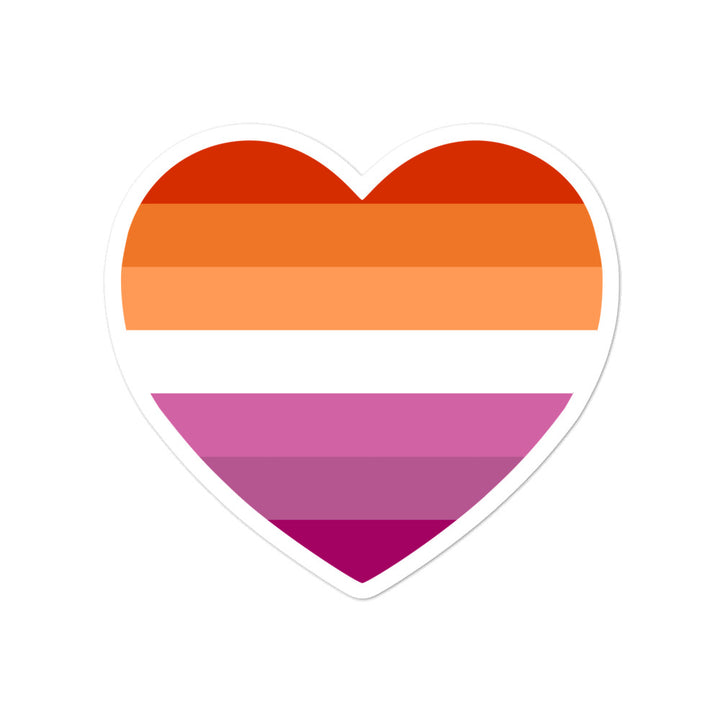 Lesbian 7 Stripe Flag Heart Sticker Stickers The Rainbow Stores