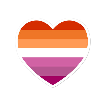 Lesbian 7 Stripe Flag Heart Sticker Stickers The Rainbow Stores