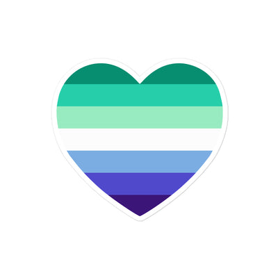 Gay Men's Pride Flag Heart Sticker Stickers The Rainbow Stores