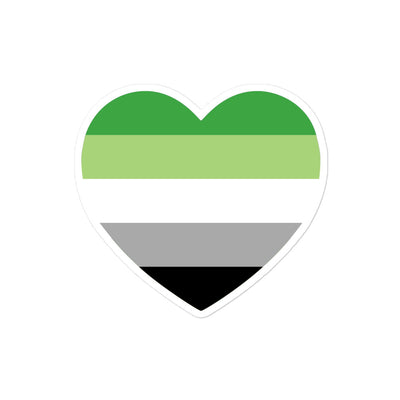 Aromantic Pride Flag Heart Sticker Stickers The Rainbow Stores