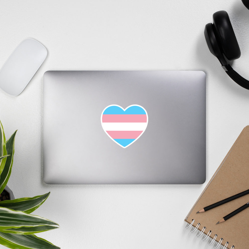 Trans Flag Heart Sticker Stickers The Rainbow Stores