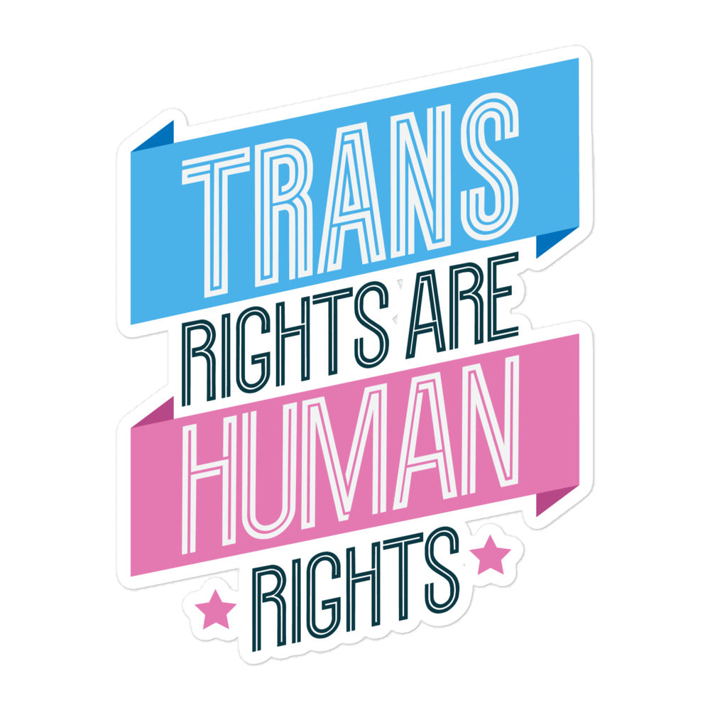 Trans Rights Are Human Rights Banner Sticker – The Rainbow Stores