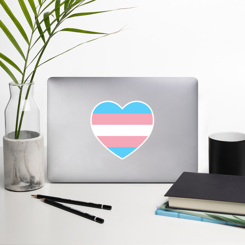 Trans Flag Heart Sticker Stickers The Rainbow Stores