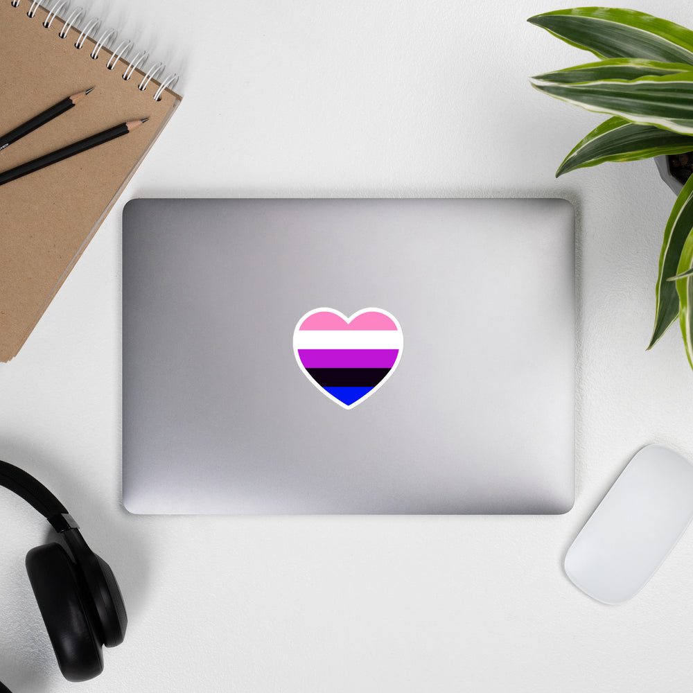 Gender Fluid Flag Heart Sticker Stickers The Rainbow Stores