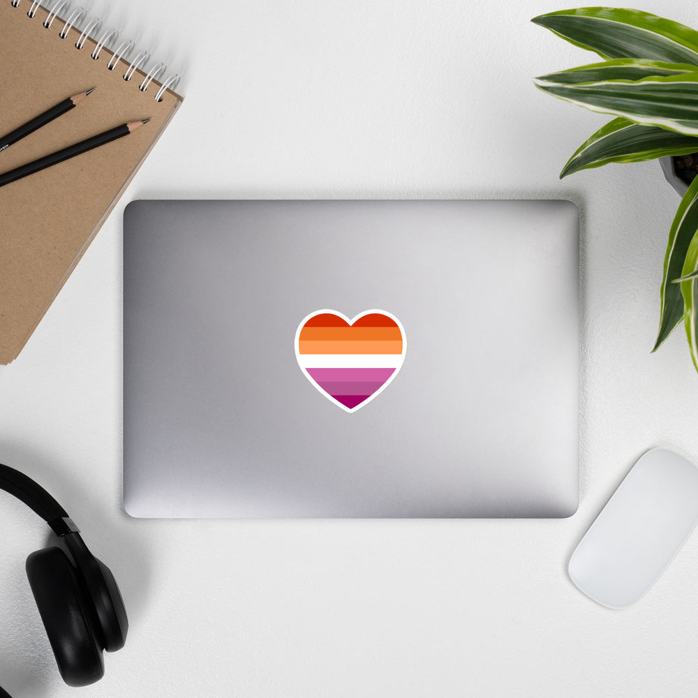 Lesbian 7 Stripe Flag Heart Sticker Stickers The Rainbow Stores