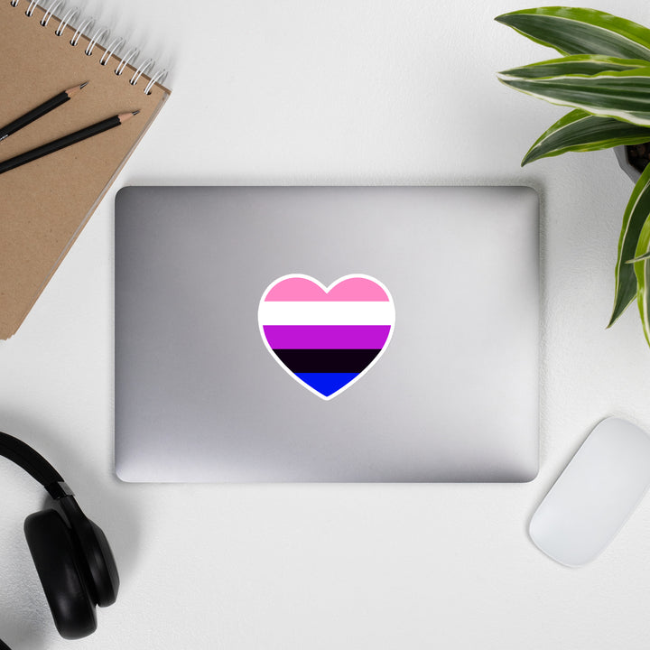 Gender Fluid Flag Heart Sticker Stickers The Rainbow Stores