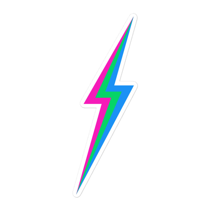 Polysexual Pride Lightning Sticker Stickers The Rainbow Stores