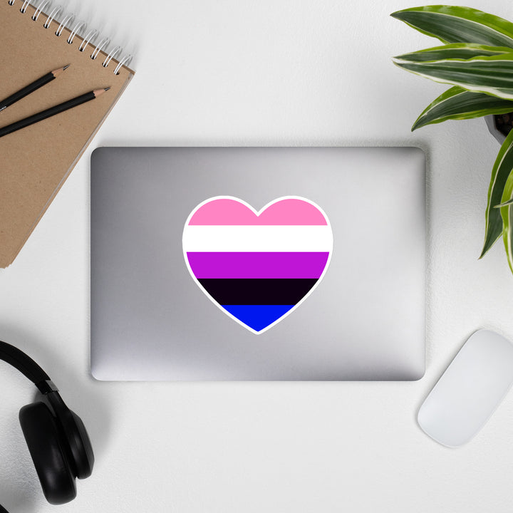Gender Fluid Flag Heart Sticker Stickers The Rainbow Stores
