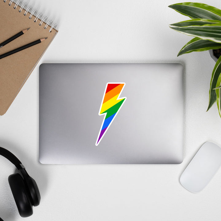 Rainbow Pride Lightning Strike Sticker Stickers The Rainbow Stores