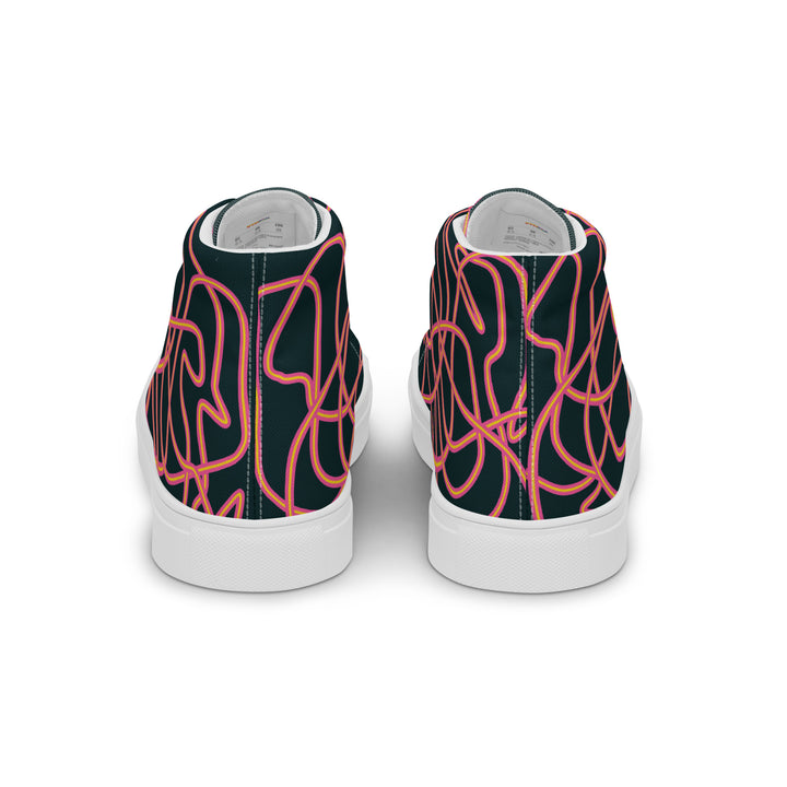 Pink Neon Squiggles High Top Trainers (male sizes) High Tops The Rainbow Stores