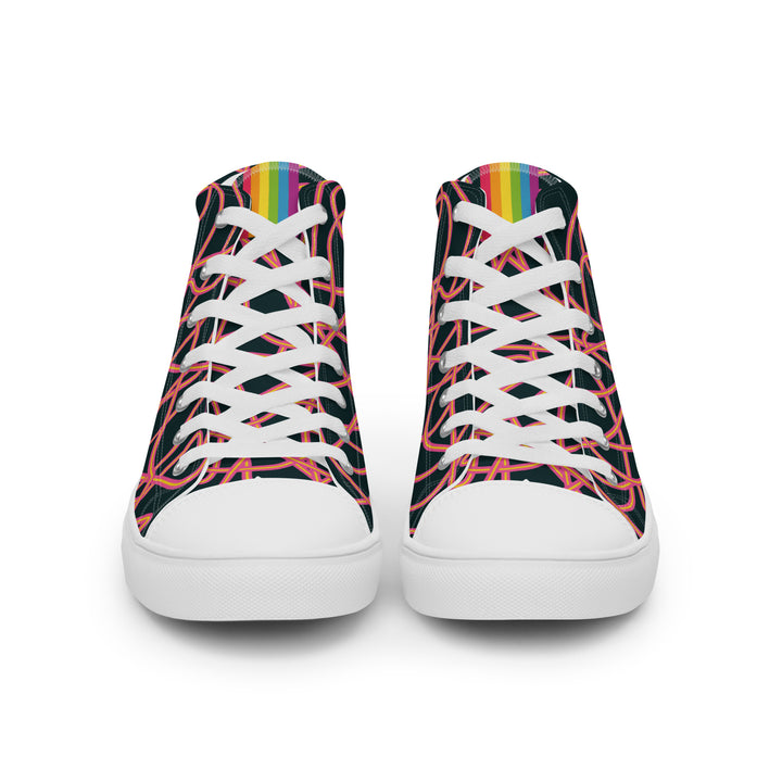 Pink Neon Squiggles High Top Trainers (male sizes) High Tops The Rainbow Stores