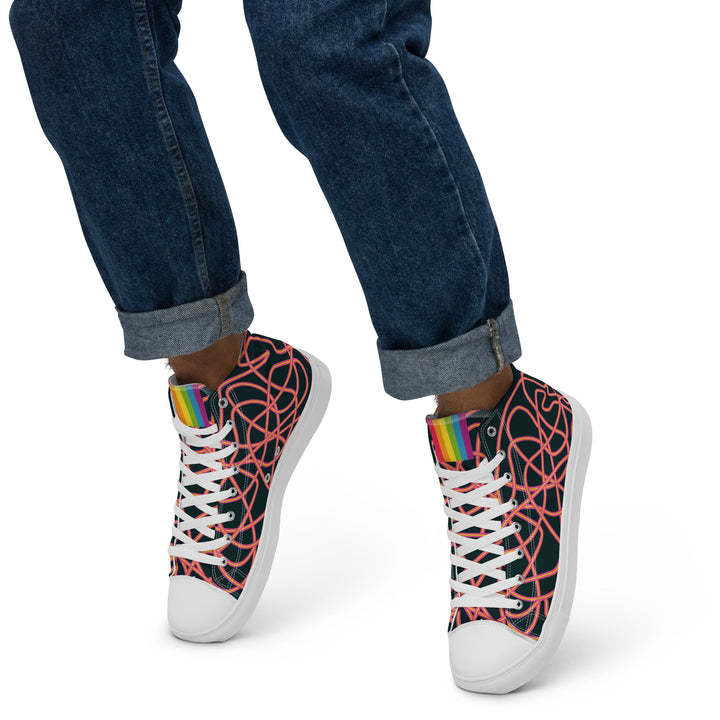 Pink Neon Squiggles High Top Trainers (male sizes) High Tops The Rainbow Stores