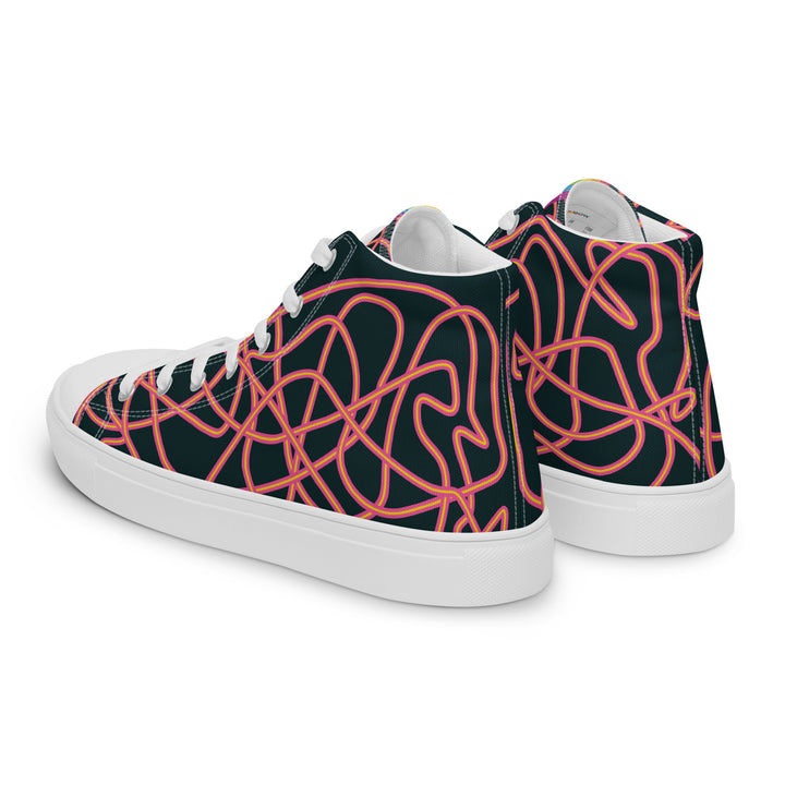 Pink Neon Squiggles High Top Trainers (male sizes) High Tops The Rainbow Stores