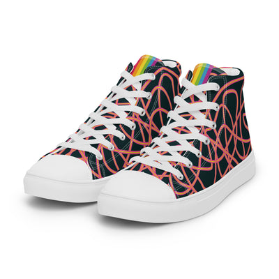 Pink Neon Squiggles High Top Trainers (male sizes) High Tops The Rainbow Stores