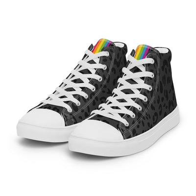 Rainbow Pride Flash Black Leopard High Top Trainers (male sizes) High Tops The Rainbow Stores
