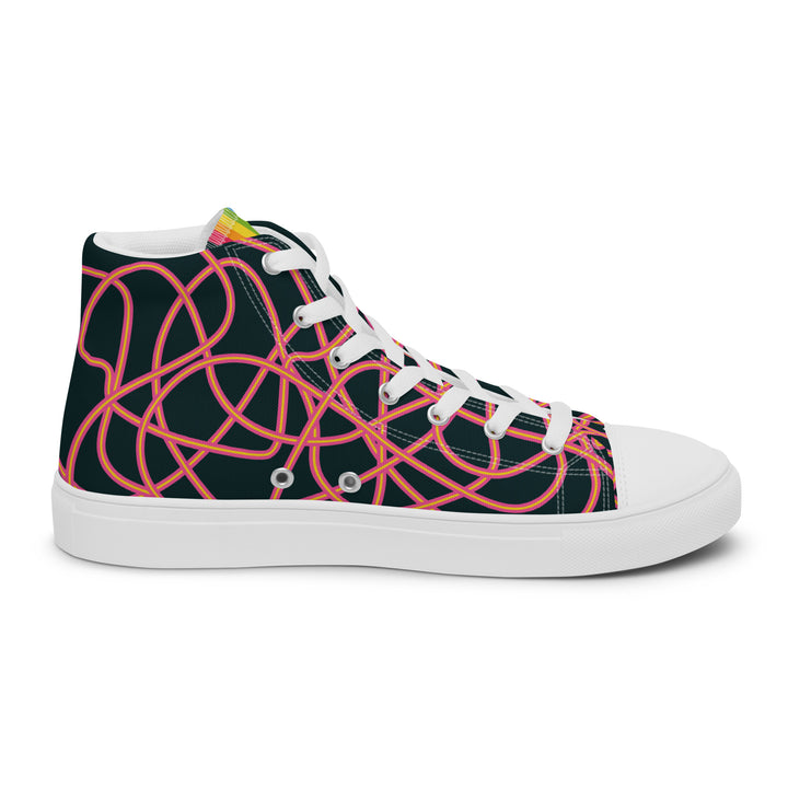 Pink Neon Squiggles High Top Trainers (male sizes) High Tops The Rainbow Stores