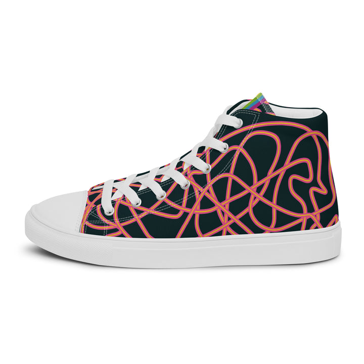 Pink Neon Squiggles High Top Trainers (male sizes) High Tops The Rainbow Stores