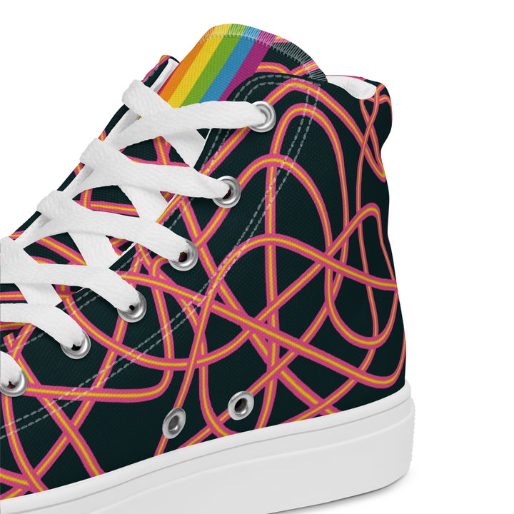 Pink Neon Squiggles High Top Trainers (male sizes) High Tops The Rainbow Stores