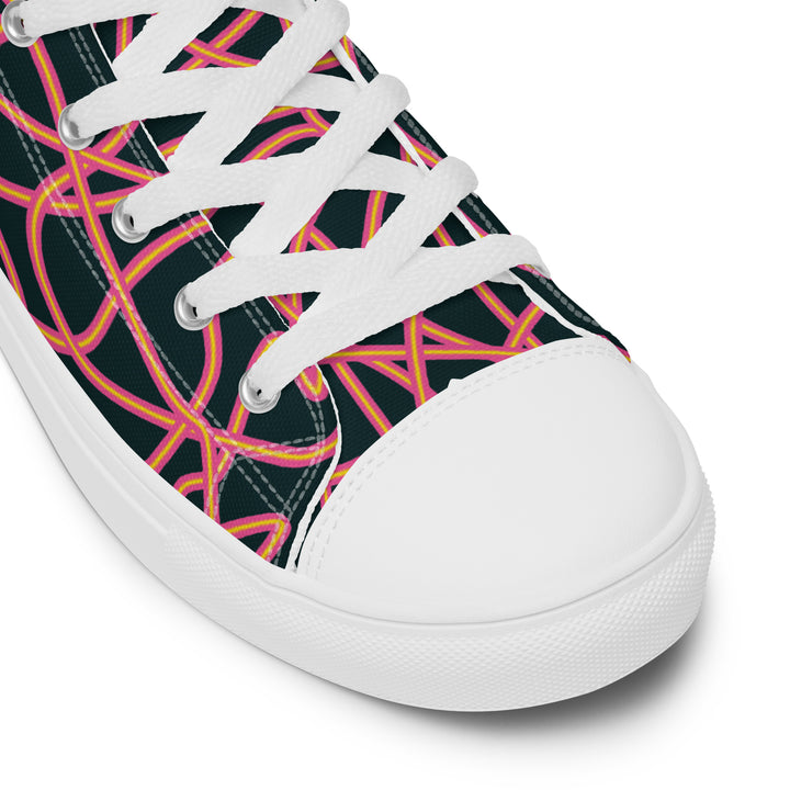 Pink Neon Squiggles High Top Trainers (male sizes) High Tops The Rainbow Stores