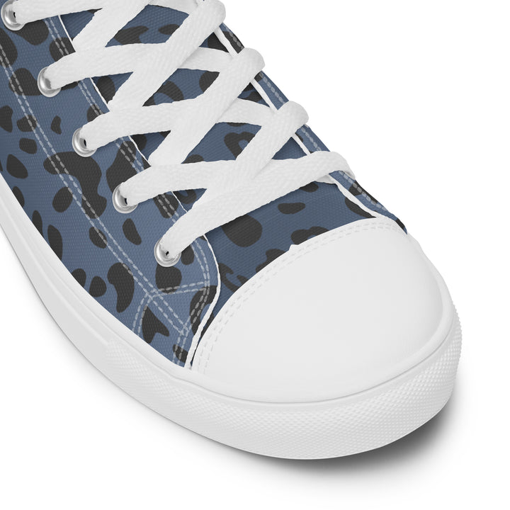 Rainbow Pride Flash Blue Leopard Print High Top Trainers (male sizes) High Tops The Rainbow Stores