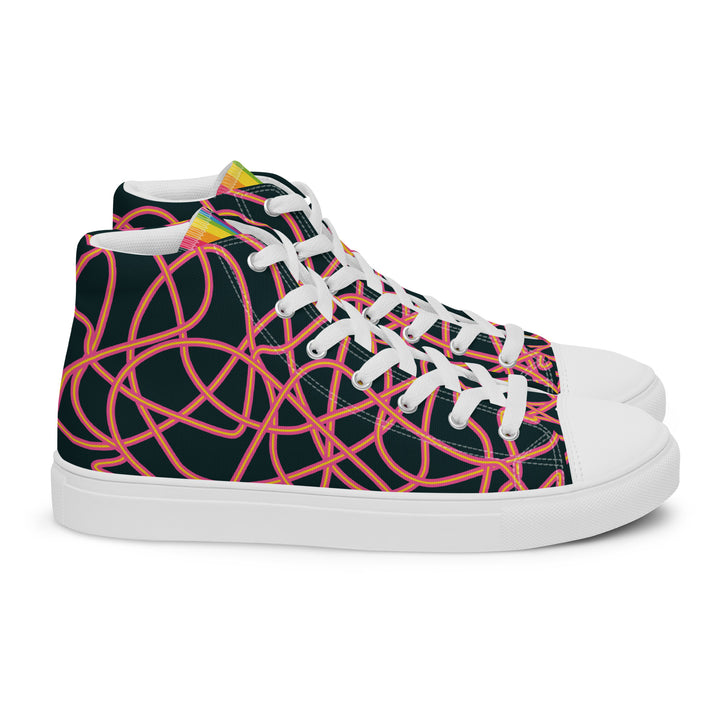 Pink Neon Squiggles High Top Trainers (male sizes) High Tops The Rainbow Stores