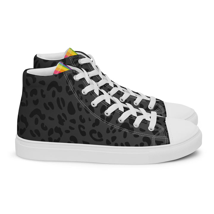 Rainbow Pride Flash Black Leopard High Top Trainers (male sizes) High Tops The Rainbow Stores