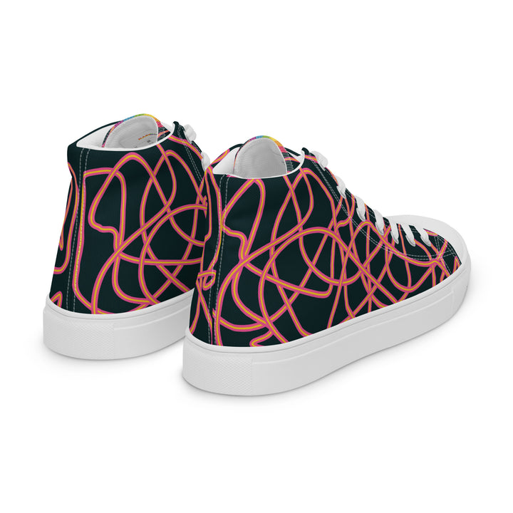 Pink Neon Squiggles High Top Trainers (male sizes) High Tops The Rainbow Stores