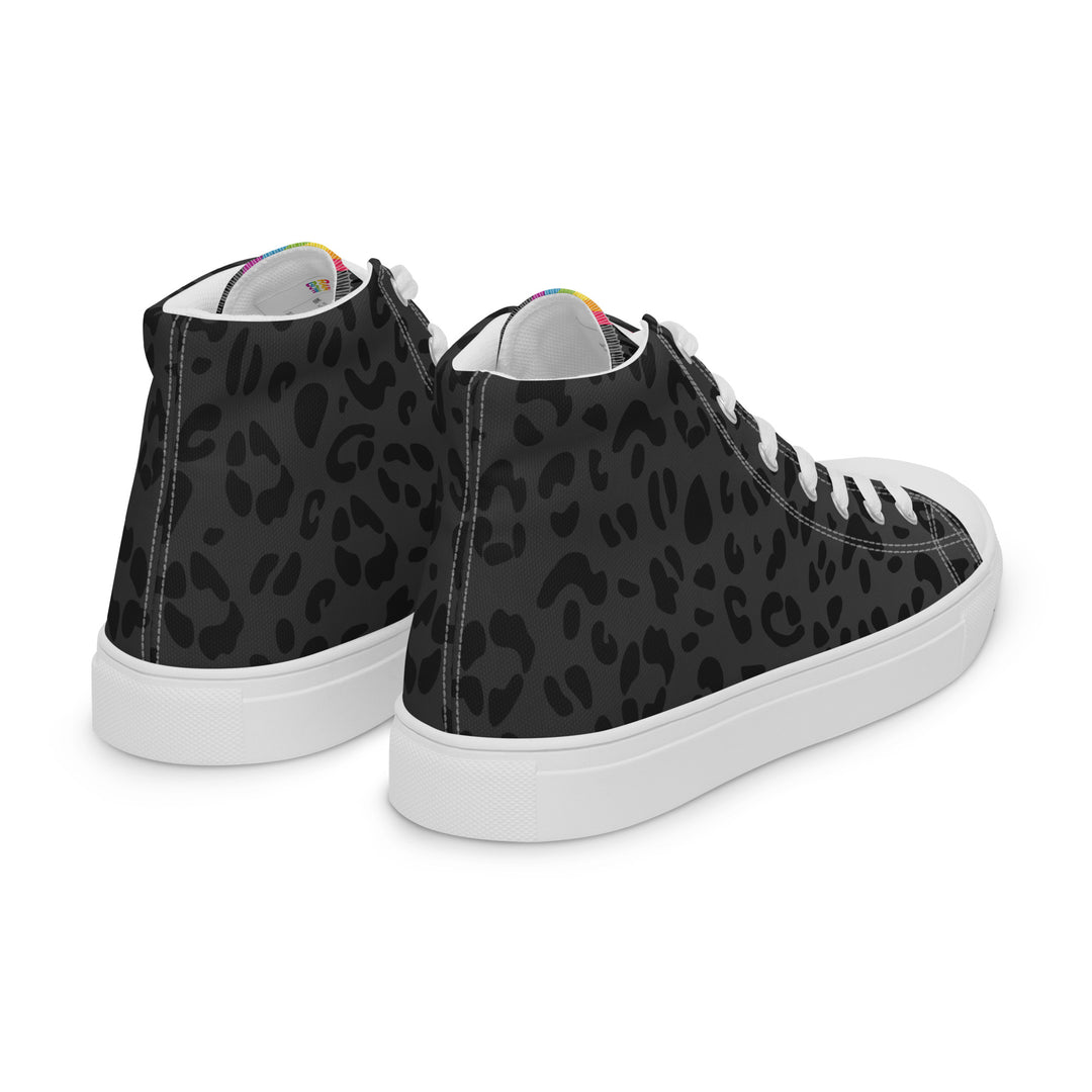 Rainbow Pride Flash Black Leopard High Top Trainers (male sizes) High Tops The Rainbow Stores