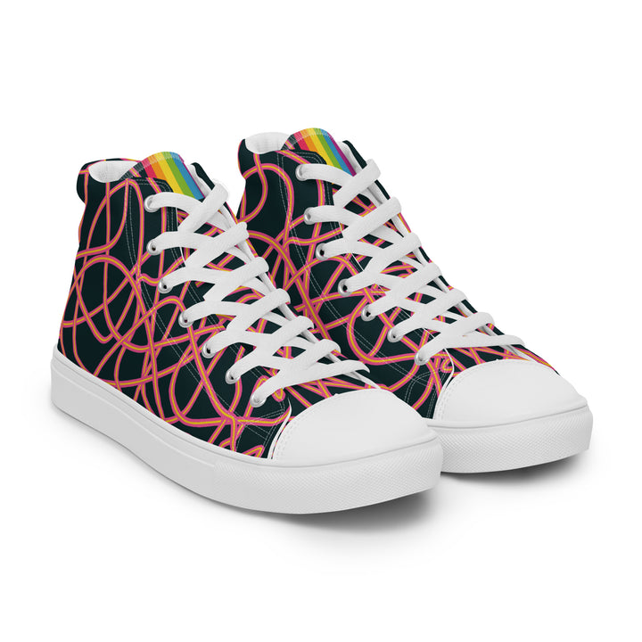 Pink Neon Squiggles High Top Trainers (male sizes) High Tops The Rainbow Stores