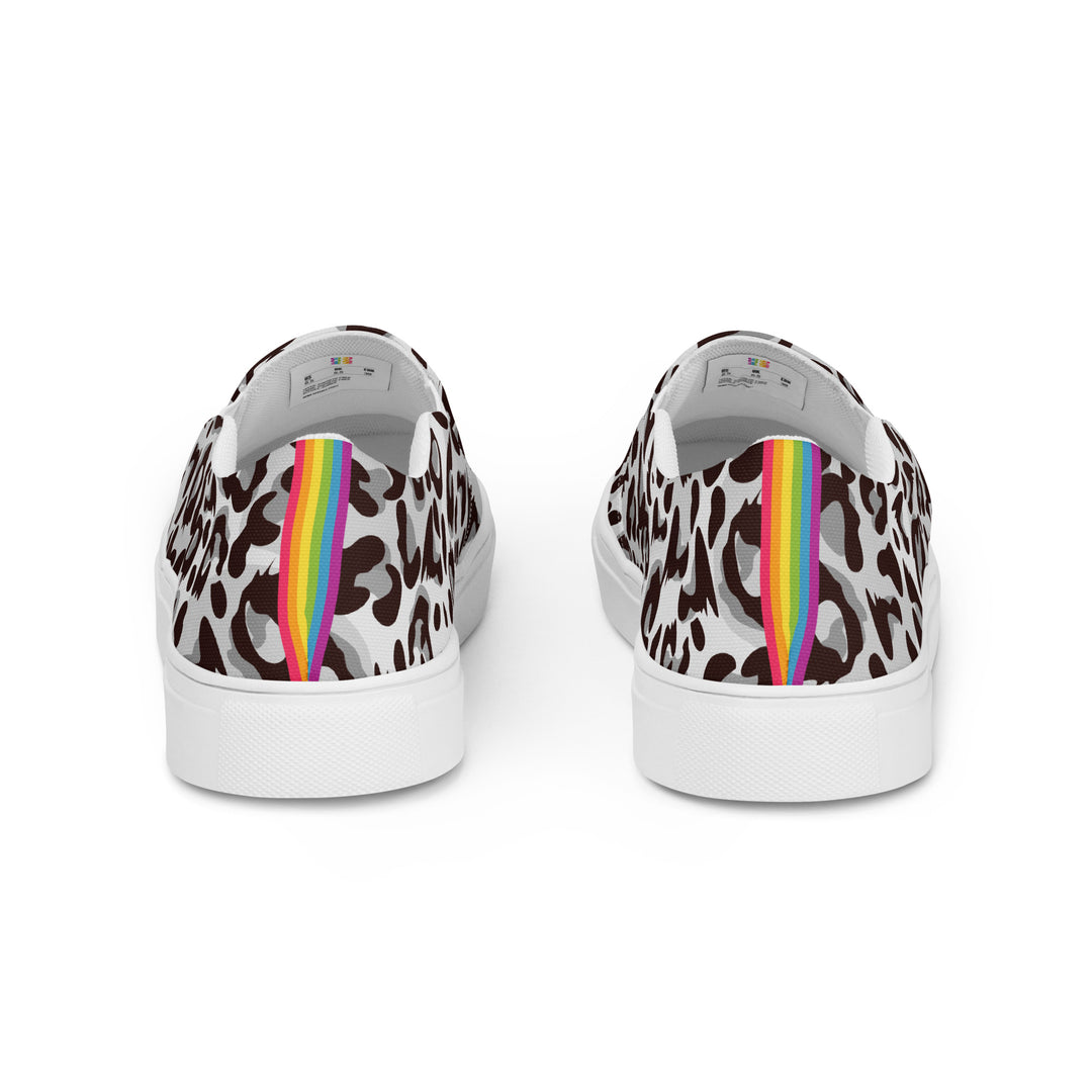 Grey Leopard Print Slip-on Shoes (male sizes) Slip Ons The Rainbow Stores