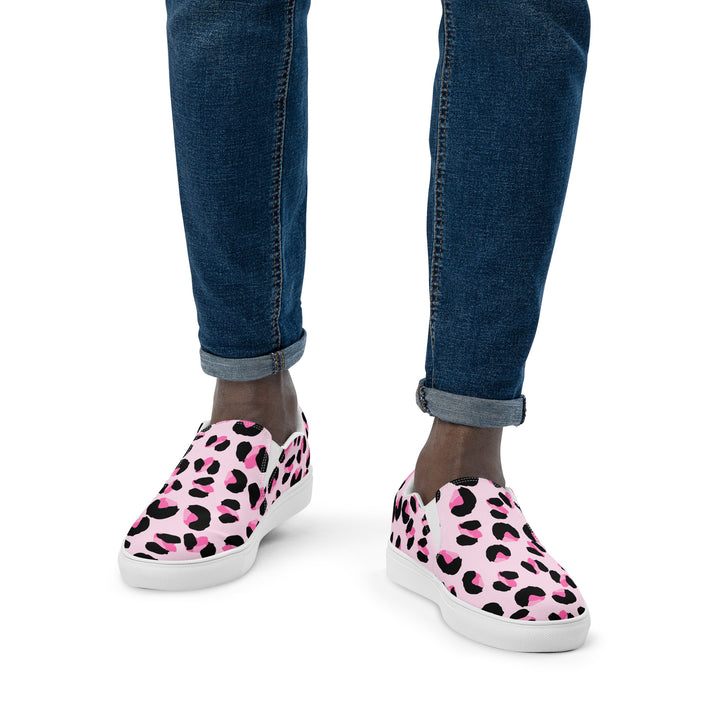 Rainbow Pink Leopard Print Slip-on Shoes (male sizes) Slip Ons The Rainbow Stores