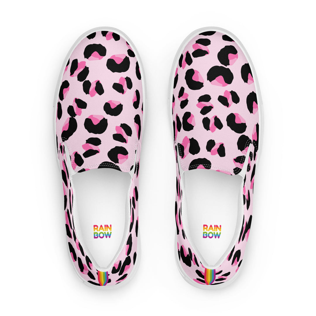 Rainbow Pink Leopard Print Slip-on Shoes (male sizes) Slip Ons The Rainbow Stores