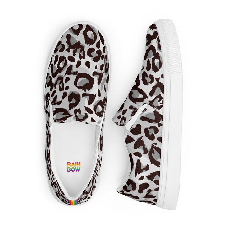 Grey Leopard Print Slip-on Shoes (male sizes) Slip Ons The Rainbow Stores