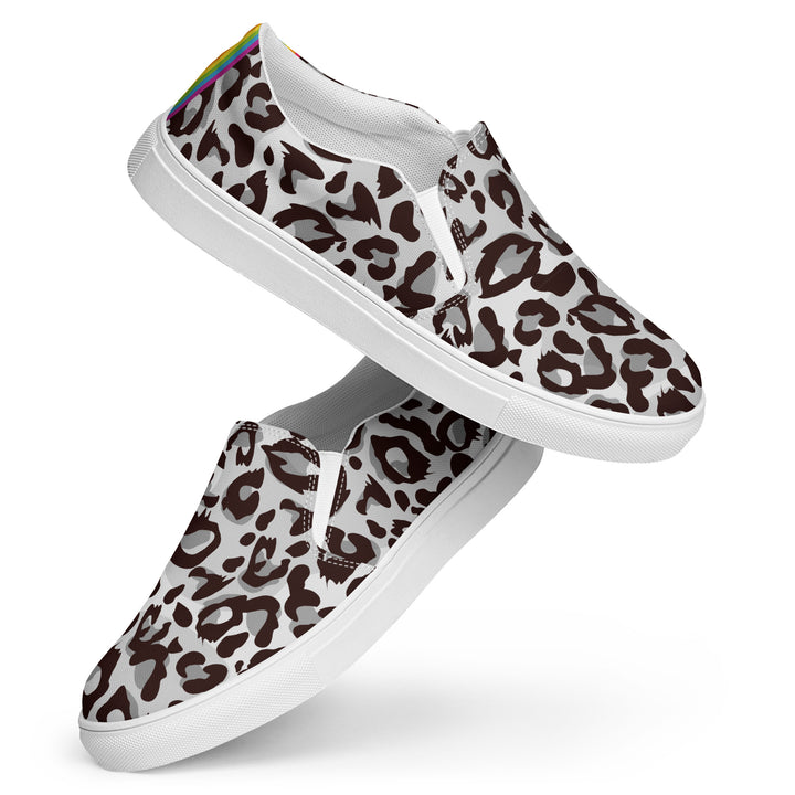 Grey Leopard Print Slip-on Shoes (male sizes) Slip Ons The Rainbow Stores