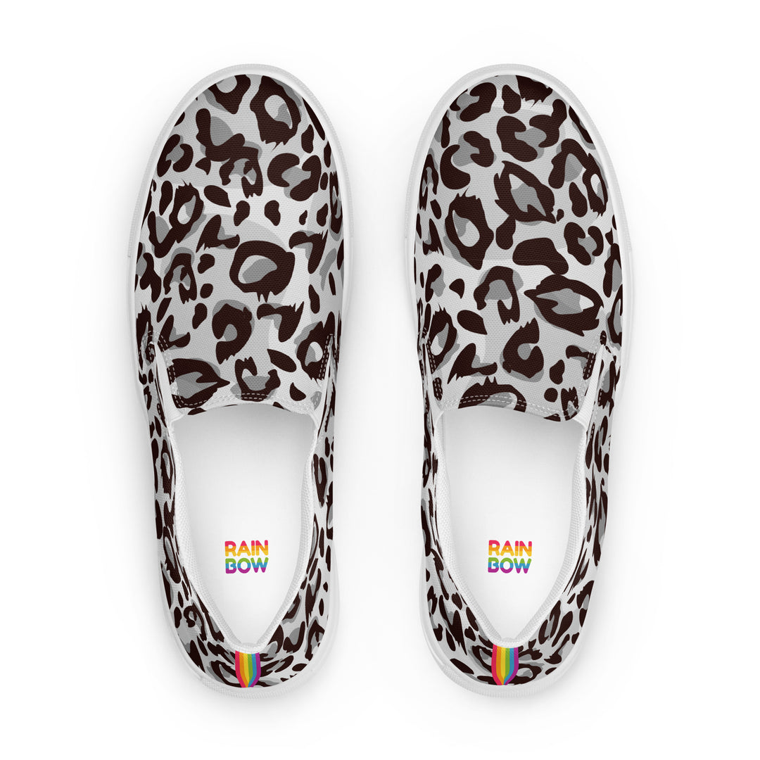 Grey Leopard Print Slip-on Shoes (male sizes) Slip Ons The Rainbow Stores