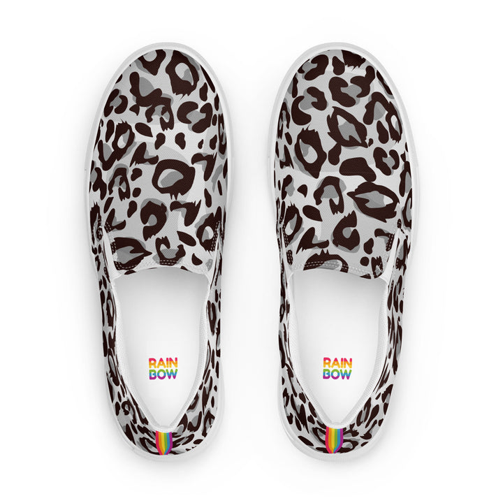 Grey Leopard Print Slip-on Shoes (male sizes) Slip Ons The Rainbow Stores