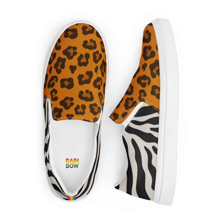 Two Tone Safari Print Slip-on Shoes (male sizes) Slip Ons The Rainbow Stores