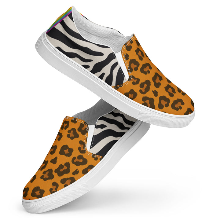 Two Tone Safari Print Slip-on Shoes (male sizes) Slip Ons The Rainbow Stores